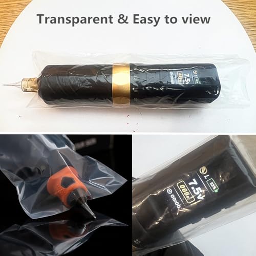 Tattoo Machine Pen Covers 200pcs - 65x180mm Clear Sleeves