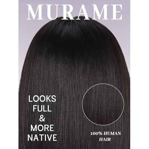 Bob Wig Human Hair 210% Density Bob Wig with Bangs 100% Human Hair Wigs for Black Women Pre-Bleached Glueless Straight Bob Wigs(10Inch,black bob wig)