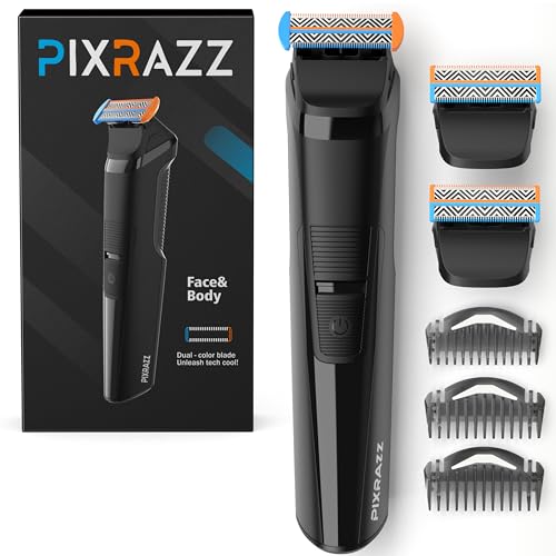 Beard & Body Trimmer for Men ? Painless Ball Shaver, Groin Trimmer for Pubic Hair, Body and Sensitive Skin ? USB-C Cordless Electric Razor with 2 Replacement Blades, 3 Guide Combs