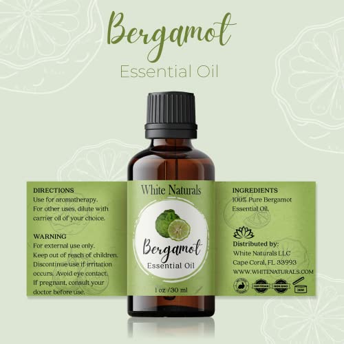 Organic Bergamot Essential Oil - 100% Pure & Natural -Premium Therapeutic Grade with Glass Dropper - Undiluted Homeopathic Aromatherapy Scented, Great for DIY Soap Making, Massage