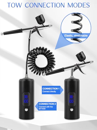 Kalolary Airbrush Kit with Compressor – 0.3mm Nozzle, Rechargeable