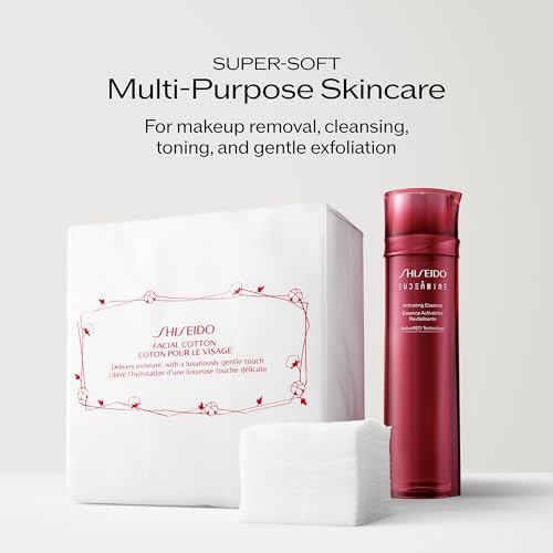 Shiseido Facial Cotton Pads 165 Squares - Makeup Removal & Toner Application