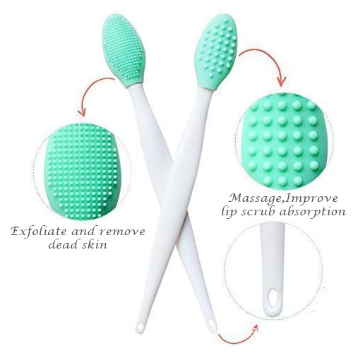Lip Scrub Brush Exfoliator - Double-Sided Silicone Tool, 2 Pack