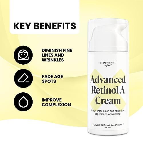 Advanced Retinol A Cream - Moisturizer w/Vitamin E, Coconut & Almond Oil- Retinol Daily Anti-Aging Cream for Face ? for Smoother Looking Skin (3.4 oz)