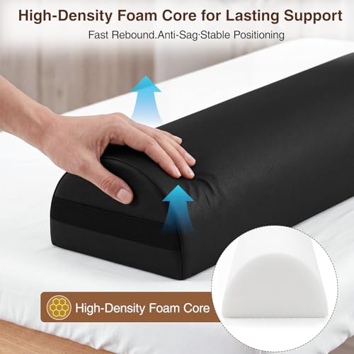 AceOrbit 3/4 Jumbo Round Massage Table Bolster Pillow - PU Leather