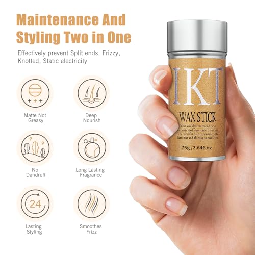 Hair Wax Stick - Strong Hold Non-Greasy Styling Pomade for Neat Hair, 2.7oz - Pack of 1