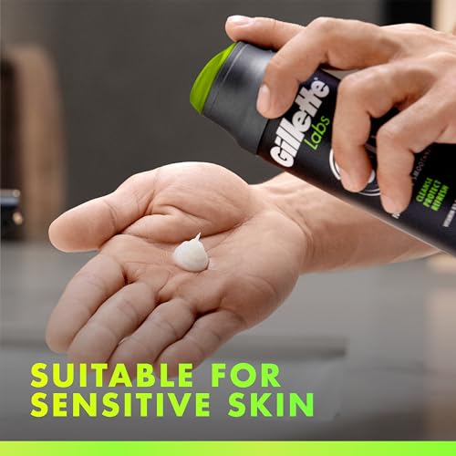 Gillette Labs Rapid Foaming Shaving Gel for Men, Alcohol, Dye and Paraben-Free with Vitamin B3 and Sea Kelp, Cools and Soothes Skin, 7 OZ