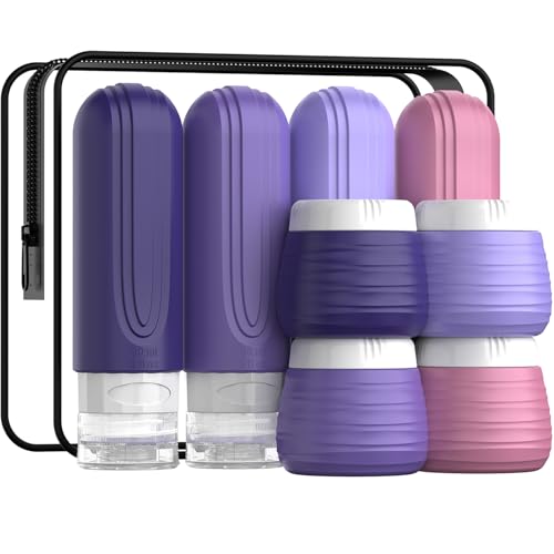 TSA Approved Travel Bottles Set - 8 Pack Silicone Containers
