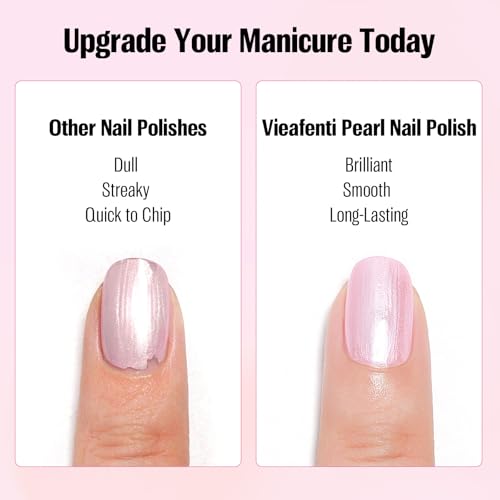 Vieafenti Light Pink Pearl Nail Polish - Quick Dry 15ml