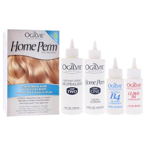 Ogilvie Home Perm Kit for Color-Treated & Normal Hair - Long-Lasting Curls & Waves