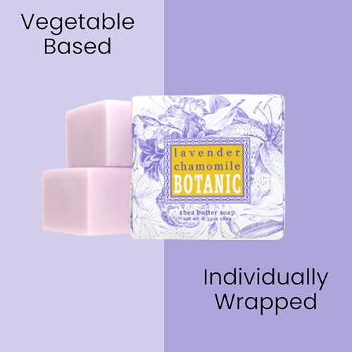 Greenwich Bay Mini Botanical Soap Bars 12 Pack 1.9 oz Each Individually Wrapped Guest Soaps for Airbnb, Spa, Travel, Bath Travel Size Bar Soap Set, Lavender Chamomile Calming Scent