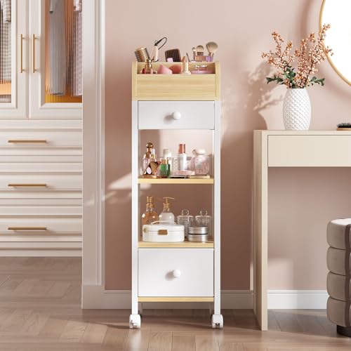 HOOBRO Mobile Makeup Organizer Cart with Fabric Drawers