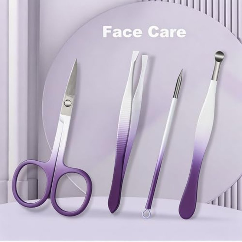 10-Piece Manicure Set with High-Carbon Steel & Leather Case