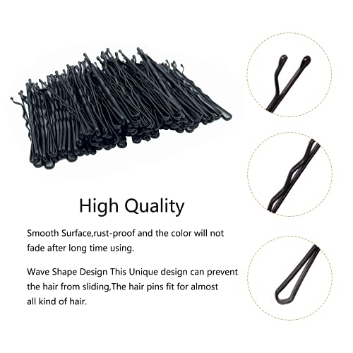 100 PCS Black Bobby Pins with Storage Box