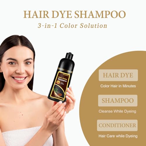GURKOOYD Silver Gray Hair Dye Shampoo - Instant Long-Lasting Hair Color for Men & Women