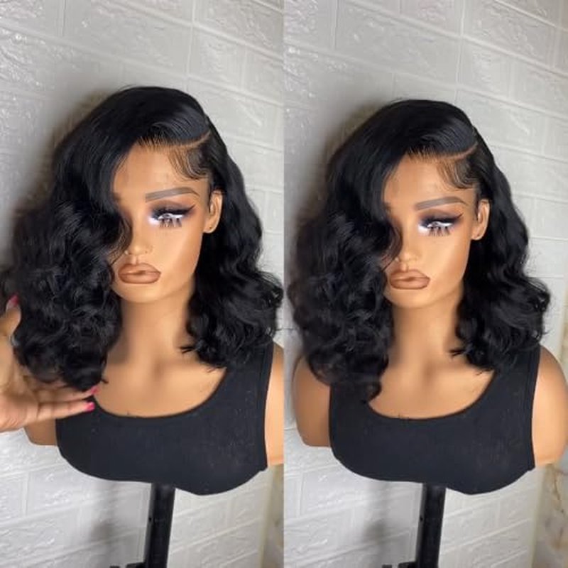 13x6 HD Lace Front Bob Wig 12 Inch Body Wave Human Hair