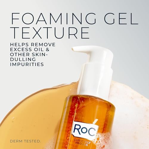 RoC Multi Correxion Revive + Glow Gel Vitamin C Cleanser, Face Wash, Facial Cleanser with Glycolic Acid, Paraben-Free, Sulfate-Free Skin Care - 6 Ounces