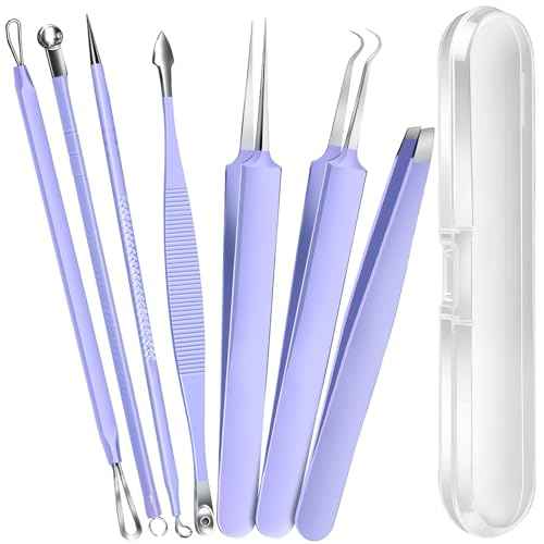 Teenitor Pimple Popper Tool Kit and Blackhead Remover Tools, Ingrown Hair Tweezers, Professional Blackhead Extractor Pimple Extractor Comedone Extractor, Black Head Remover for Face