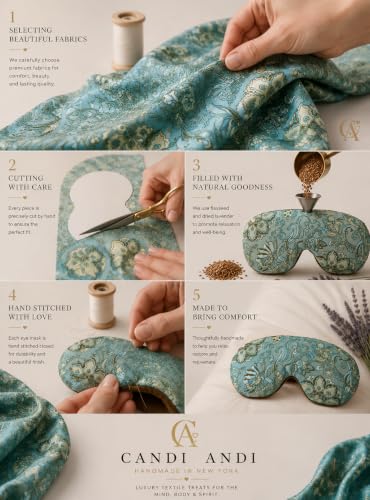 Weighted Flaxseed Sleep Eye Mask Lavender Spring Green – Contoured, Adjustable Strap