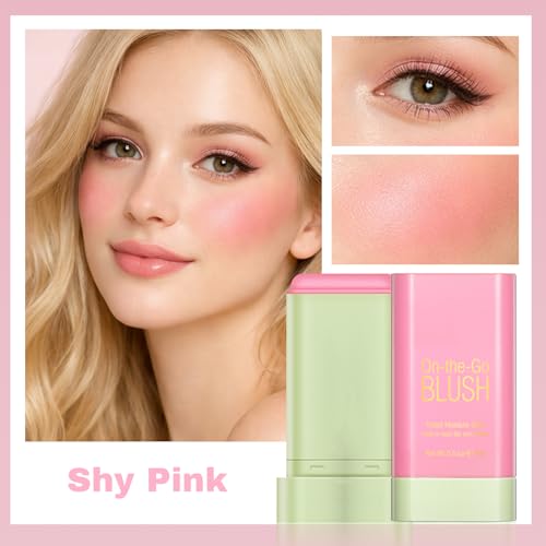 Cream Blush Stick - Multi-Use Cheek, Lip & Eye Makeup Shy Pink