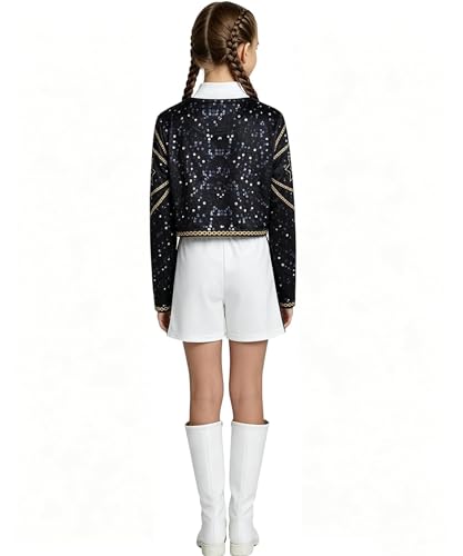 Girls Stage Costume Jacket Tank Top Shorts Set