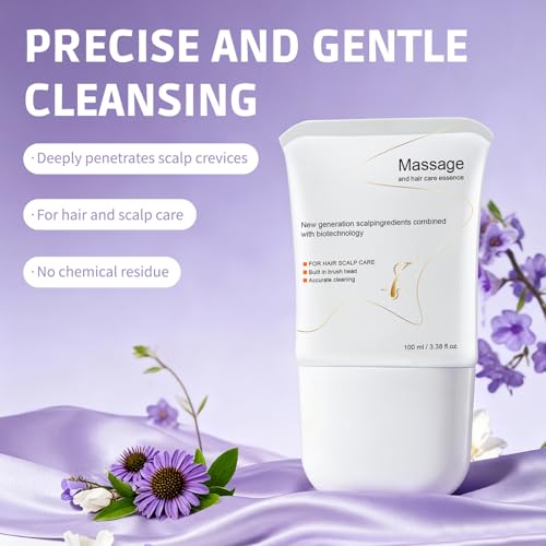 White Hair Growth Serum with Built-In Scalp Brush, Exosome Infused, 3.38 Fl Oz