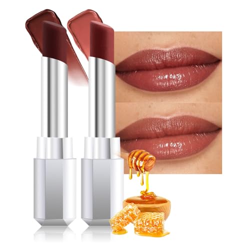 evpct 2-Pack Nude & Raisin Tinted Lip Balm Set – Moisturizing Lip Oil Sticks for All Skin Tones