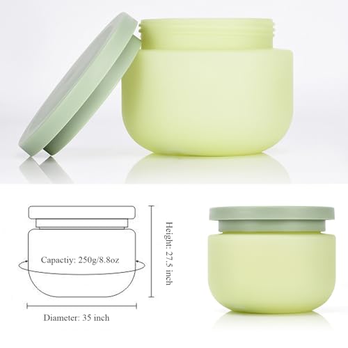 Qeuly 8.8 Oz Plastic Jars with Lids - 2 Pack Leak-Proof Containers for Cosmetics