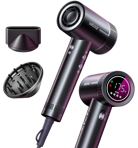 Seboar High-Speed Ionic Hair Dryer with Diffuser - 1500W Fast Drying