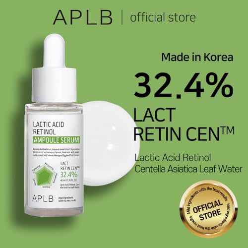 APLB Lactic Acid Retinol Ampoule Serum | LACT RETIN CEN¢â 32.4% 1.35 FL.OZ/Korean Skincare, Wrinkle care, Dark spots, Exfoliant, Revitalize for gentle and improve skin texture