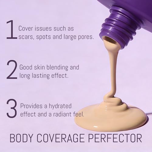 Waterproof Body Makeup with Brush & Puff - Full Coverage for Tattoos & Scars