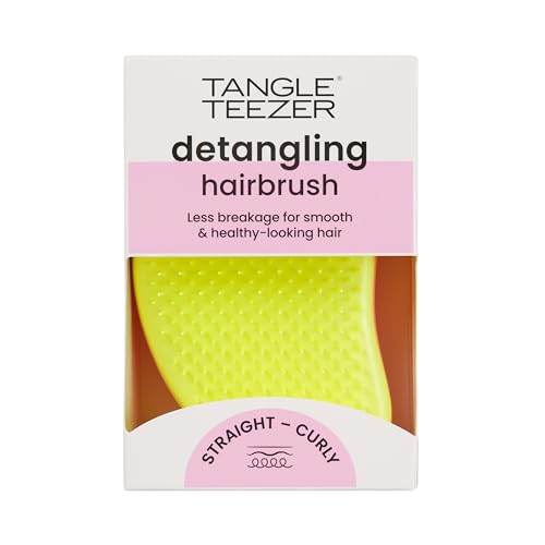 Tangle Teezer | The Original Detangling Hairbrush | Perfect for Wet & Dry Hair | Two-Tiered Teeth & Palm-Friendly Design | For Glossy, Frizz-Free Locks | Salmon Pink & Hyper Yellow