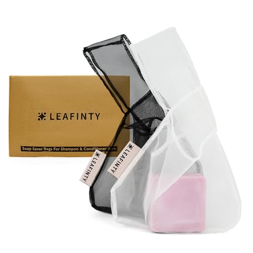 Leafinty Bar Soap Saver Bag Leafinty- Shampoo & Conditioner Bar Holder for Preserve Soap Bars | Body Wash - Foaming | Soap Savers for Bar Soap | Recycled Mesh Soap Bag (2 pcs)