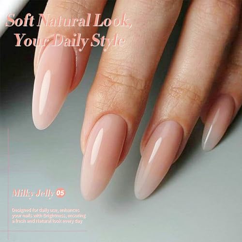 Born Pretty Jelly Nude Gel Nail Polish - 15ml Sheer Translucent UV Polish