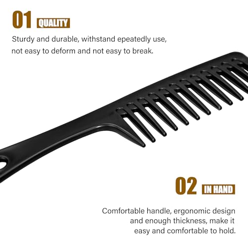 Blue Pink White Black 4PCS Wide Tooth Comb Set for Curly Wet & Long Hair