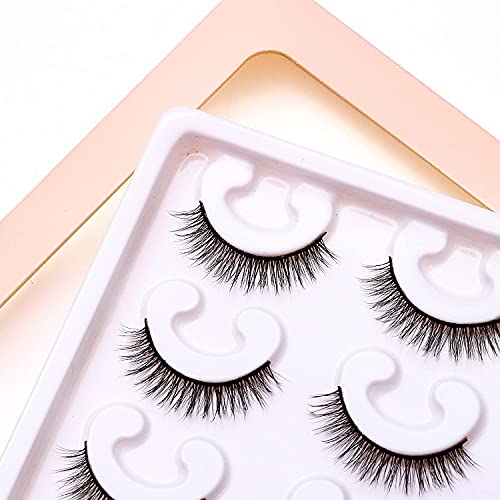6D Wispy Short Lashes 10 Pairs - Natural Look, Reusable Fake Eyelashes