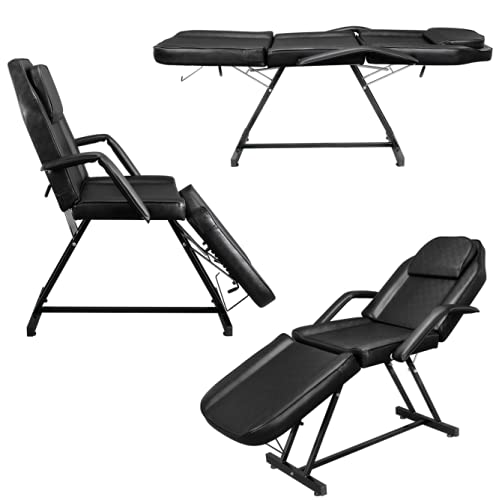 OmySalon 3-Section Massage Facial Bed with Hydraulic Stool