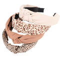 DRESHOW Knotted Headbands for Women - 4 Pack Solid & Patterned Wide Boho Hair Accessories, Non-Slip Fit for Girls & Women, Version 2 Solid + 2 Patterned
