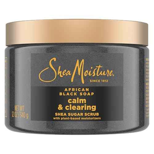 SheaMoisture Sugar Body Scrub African Black Soap for healthy, glowing skin African black soap with 24h shea moisture nutrients 12 oz