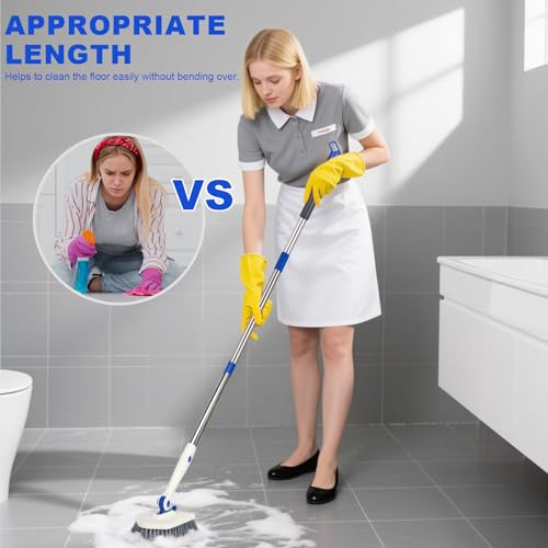 52-Inch Tile & Tub Scrubber Brush with 3 Rotating Heads