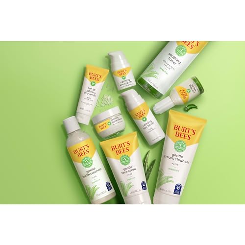 Burt¡¯s Bees Sensitive Skin Bundle, Gentle Cream Facial Cleanser with Aloe and Moisturizing Face Cream with Aloe and Rice Milk, Natural Origin Skincare, 6 oz./3 oz.