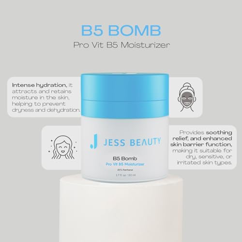 JESS BEAUTY | B5 Bomb Pro Vit B5 Face Moisturizer | Panthenol Cream Skin Care | Vegan Face Cream Skincare Hydration 50 ml