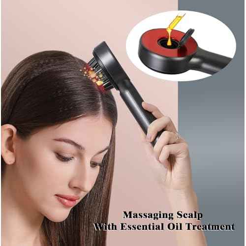 3-in-1 Hair Scalp Massager Comb - Rechargeable Cordless Portable Scalp Care Brush with Essential Oil Applicator, Gentle Scratching & Kneading Massage for Hair & Scalp Nourishment, Fit for Men & Women
