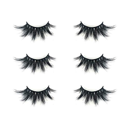 Mikiwi 3D Mink Lashes - 20mm Fluffy Dramatic, 3 Pairs