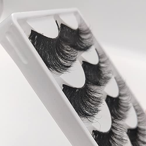 5 Pairs 3D Mink Lashes 25mm Natural Fluffy False Eyelashes