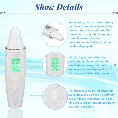Smart Skin Analyzer Pen - Hydration & Oil Tester