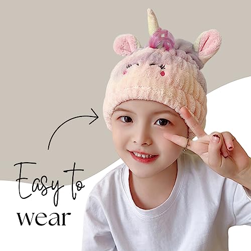 Microfiber Hair Towel Wrap for Kids | Quick Dry Cap