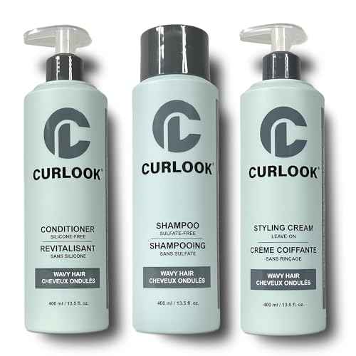 Wavy Hair Bundle | Shampoo, Conditioner & Leave-In Styling Cream Set | Sulfate-Free, Silicone-Free | Pack of 3-400ml (13.5 oz) Each Bottle | Made in Canada