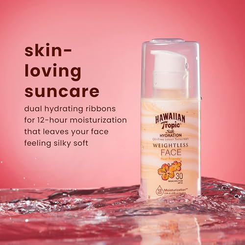 Hawaiian Tropic Mineral Powder Sunscreen Brush, SPF 30 | for Face, Brush On Translucent Sunscreen, & Weightless Hydration Lotion Sunscreen for Face SPF 30, 1.7oz