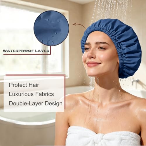 Satin Lined Shower Cap – Extra Large Waterproof